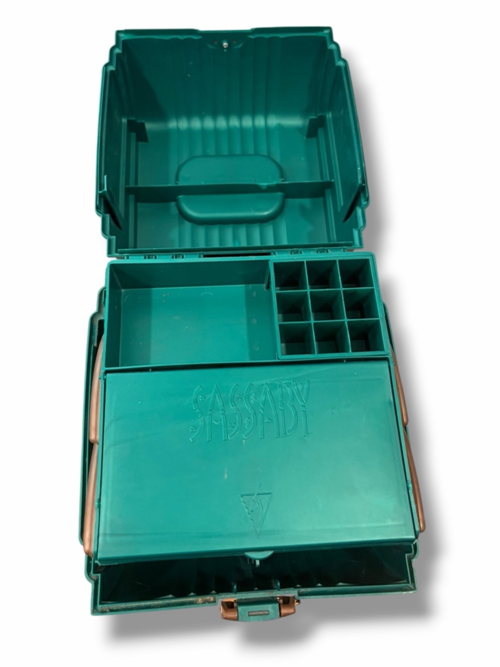 1990s Sassaby Emerald Green Makeup Tackle Box - Picture 6 of 8